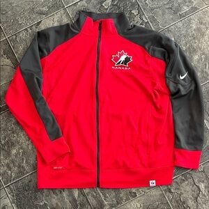 NIKE HOCKEY TEAM CANADA Olympic Performance Zip Jacket Embroidered Logos Sports